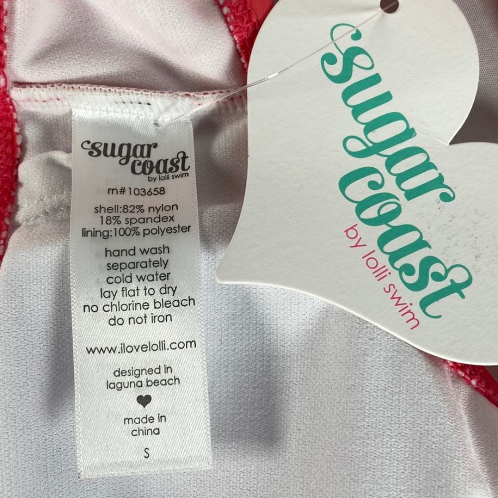 2/$10 💥 NEW (S) Sugar Coast Pink White Star Pattern Swimsuit Bikini Top (524) - Picture 4 of 7